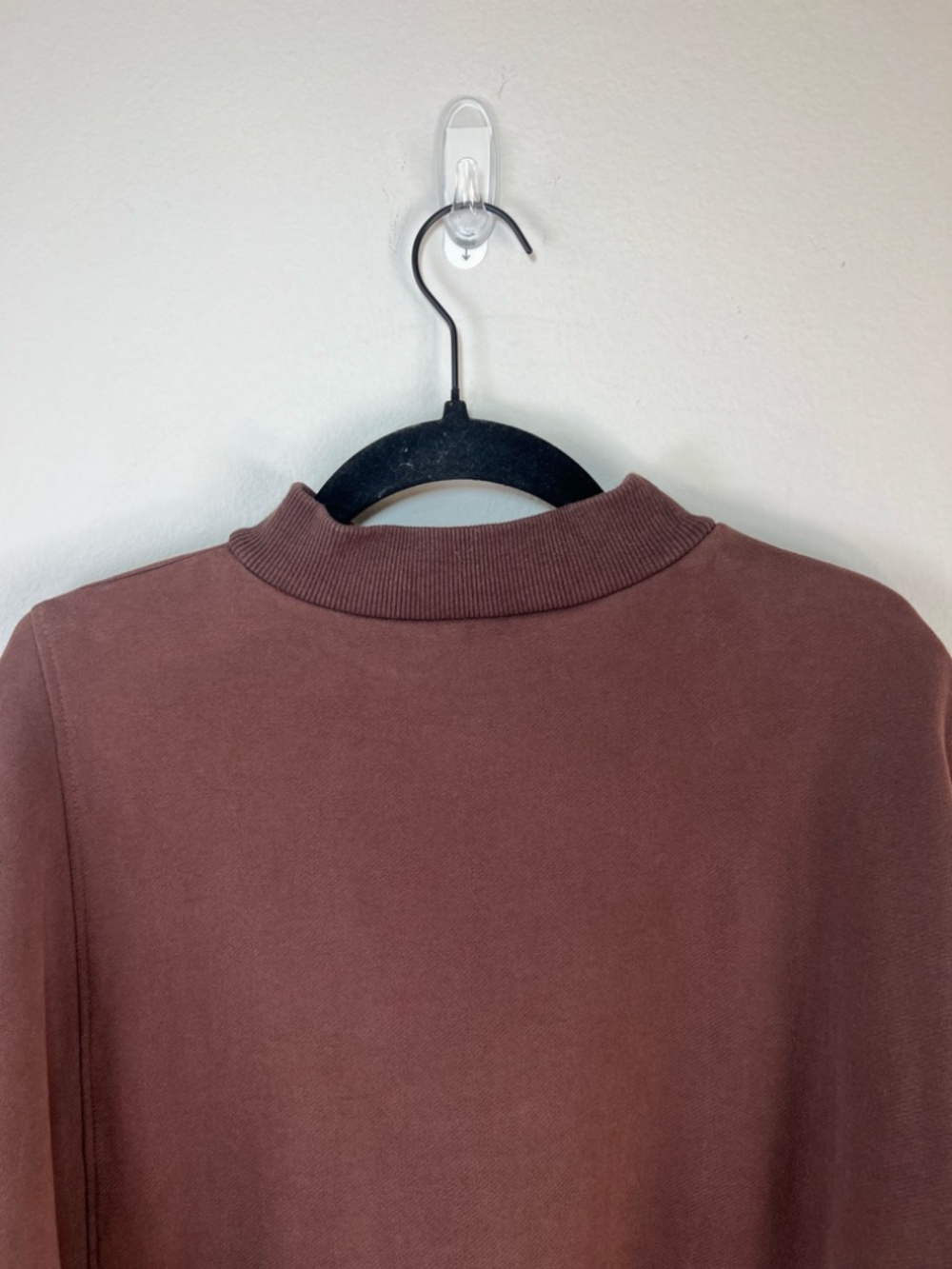 Nap Oversized Mock Neck Sweatshirt Brown Pullover High-Low Pocket Loungewear Sm - Picture 10 of 15